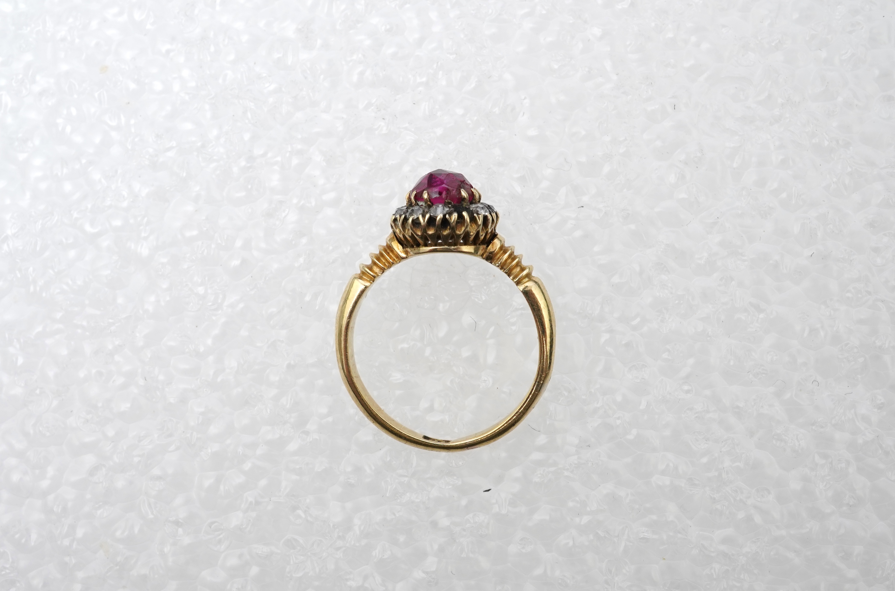 A ruby and diamond cluster ring, circa 1900